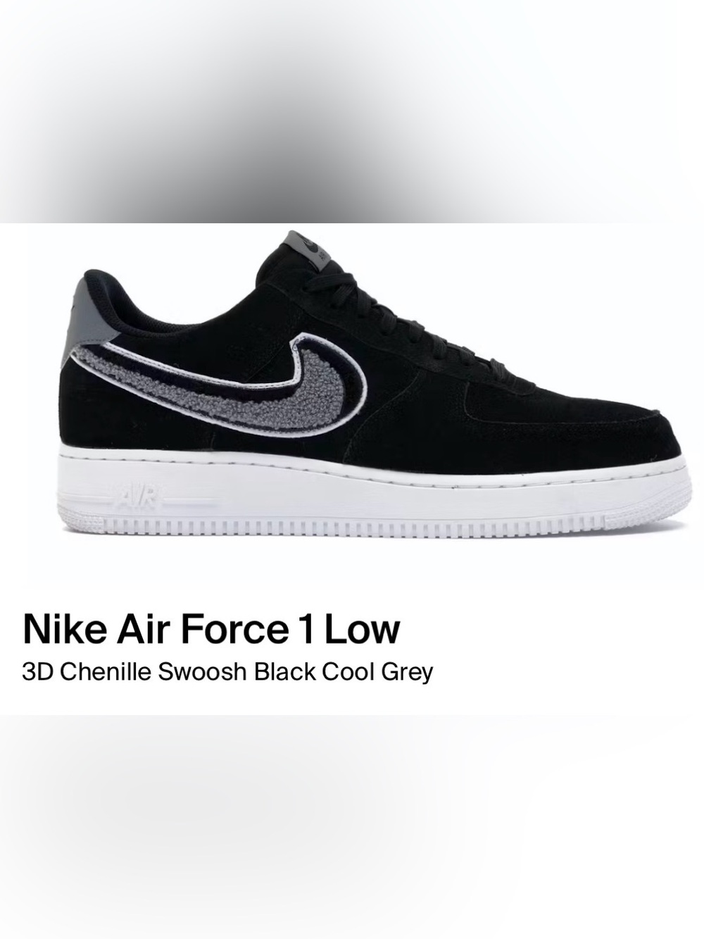 Nike Air Force 1 Low 3D Chenille Swoosh-Size 9